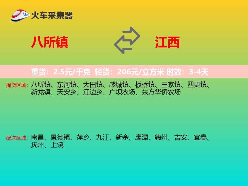 八所镇到江西长途搬家