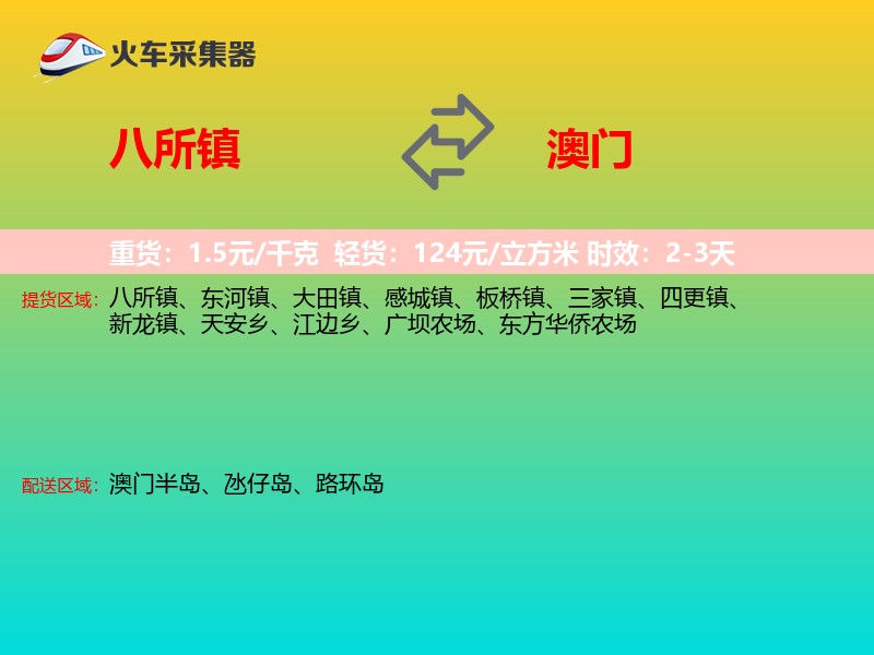八所镇到澳门轿车托运
