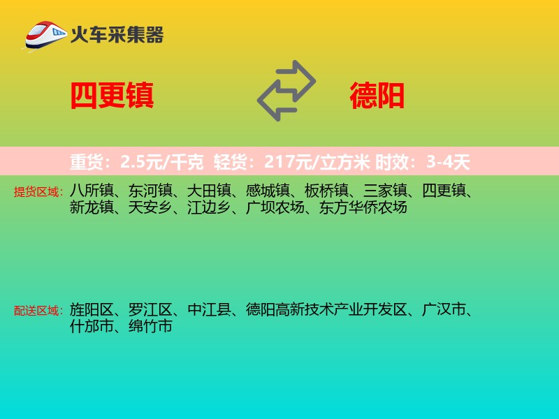 四更镇到德阳物流专线