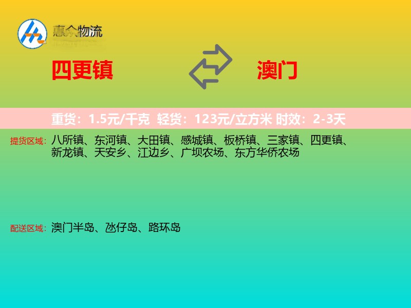 四更镇到澳门轿车托运