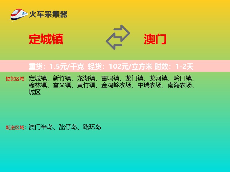 定城镇到澳门轿车托运