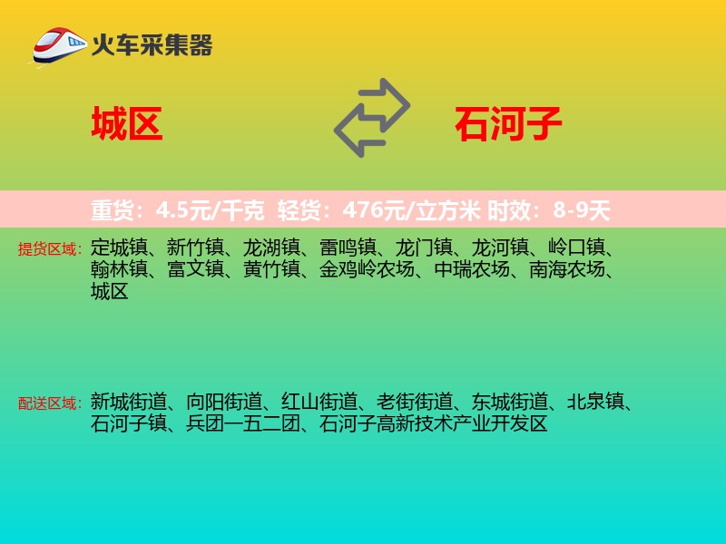 城区到石河子物流专线