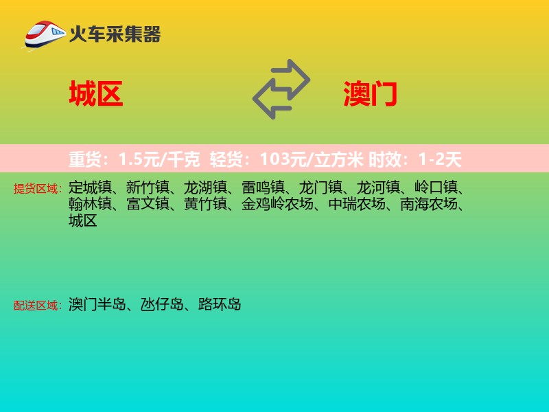 城区到澳门轿车托运