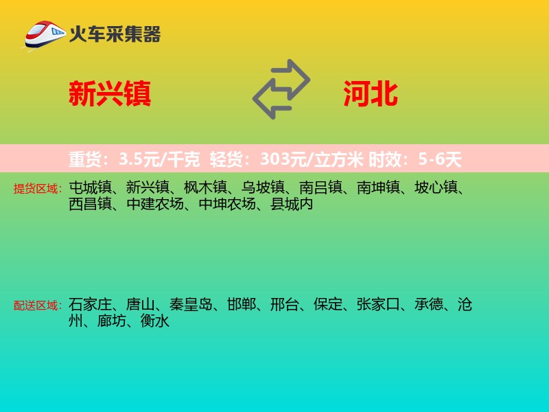 新兴镇到河北物流专线