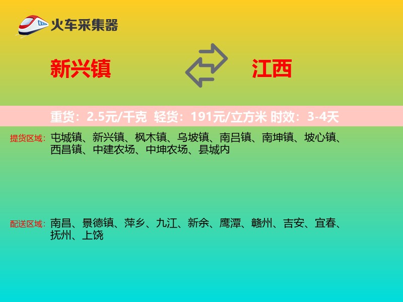 新兴镇到江西物流专线