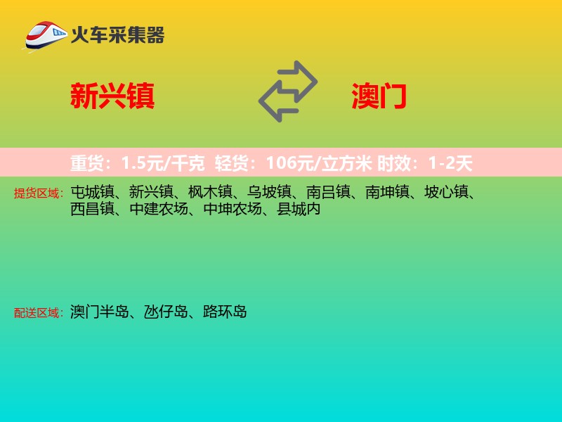 新兴镇到澳门轿车托运