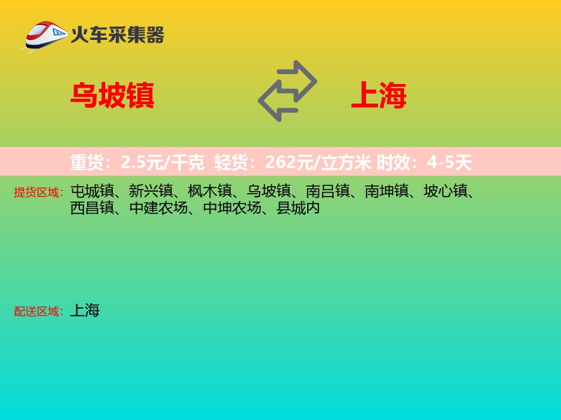 乌坡镇到上海物流专线