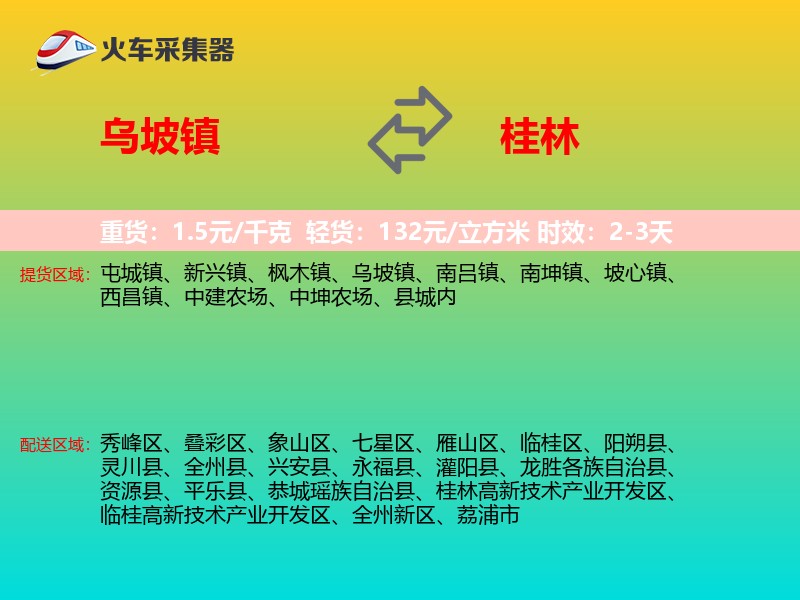 乌坡镇到桂林物流专线