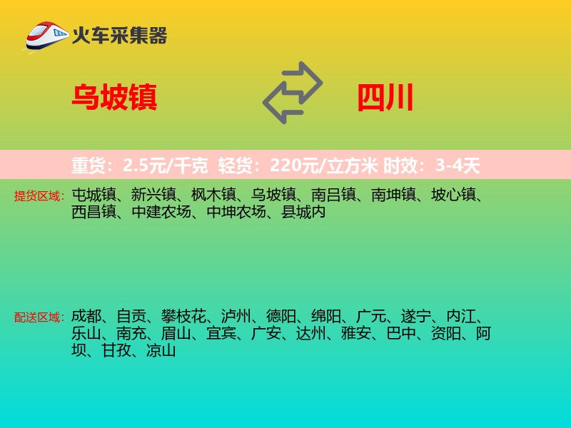 乌坡镇到四川物流专线