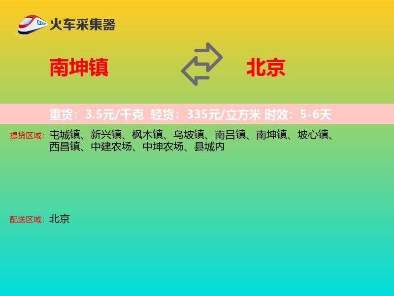 南坤镇到北京物流专线