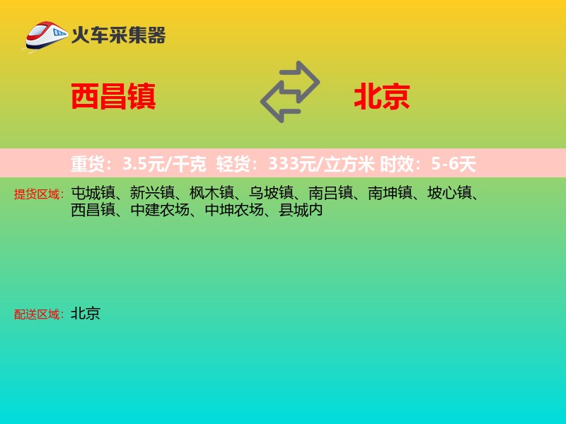 西昌镇到北京长途搬家