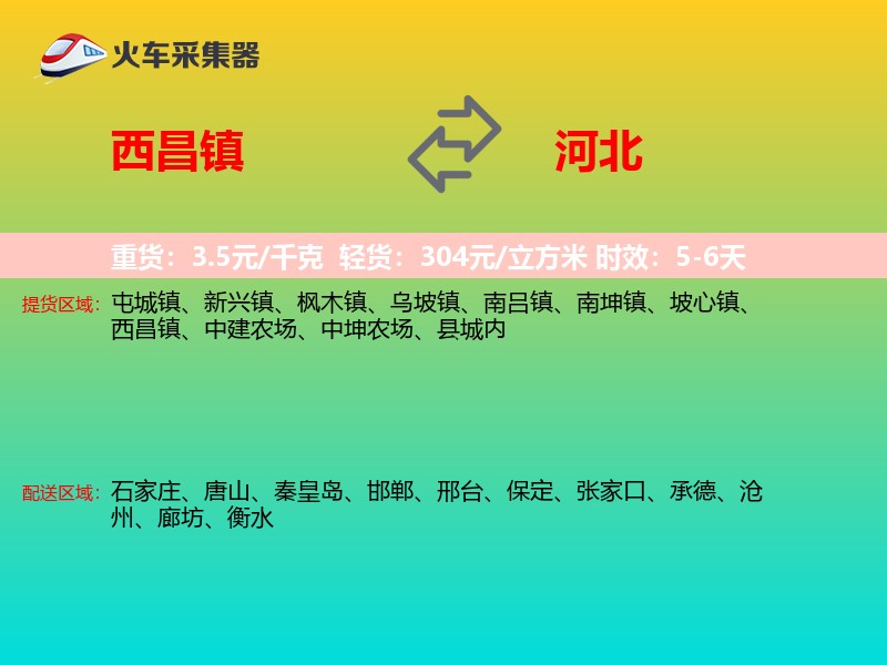西昌镇到河北物流专线
