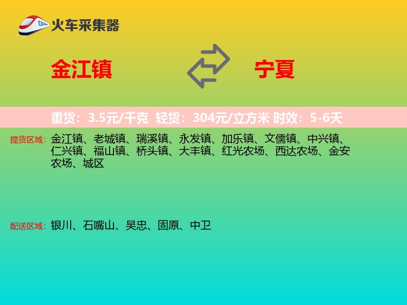 金江镇到宁夏物流专线