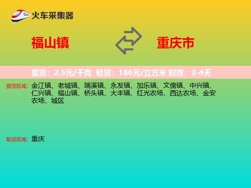 福山镇到重庆市轿车托运