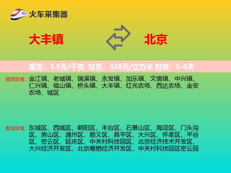 大丰镇到北京物流专线