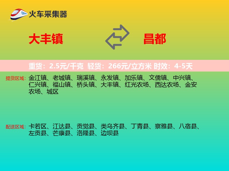 大丰镇到昌都物流专线