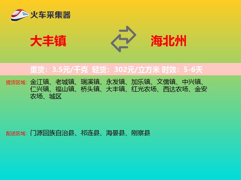大丰镇到海北州物流专线