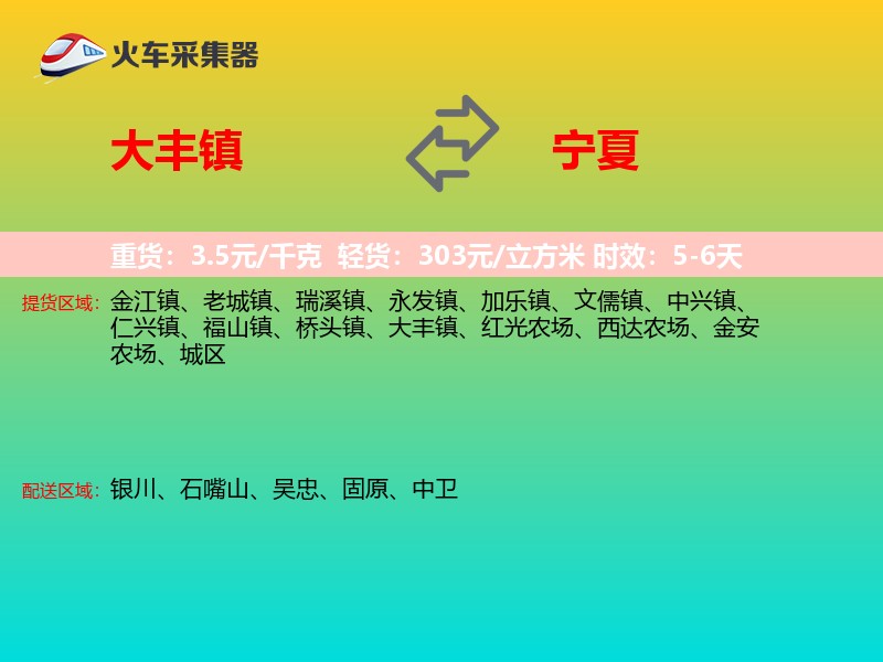 大丰镇到宁夏物流专线