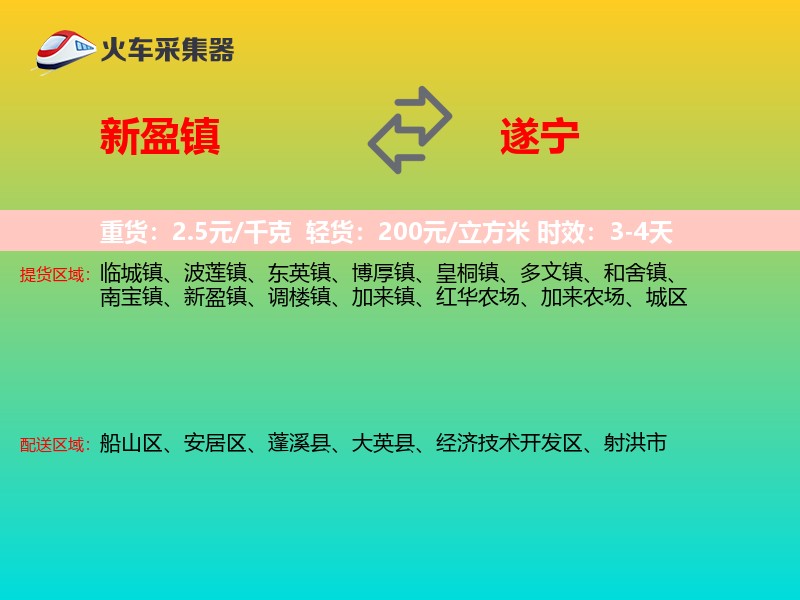 新盈镇到遂宁物流专线