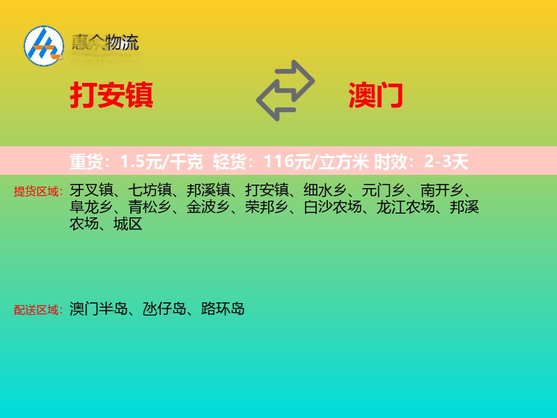 打安镇到澳门轿车托运