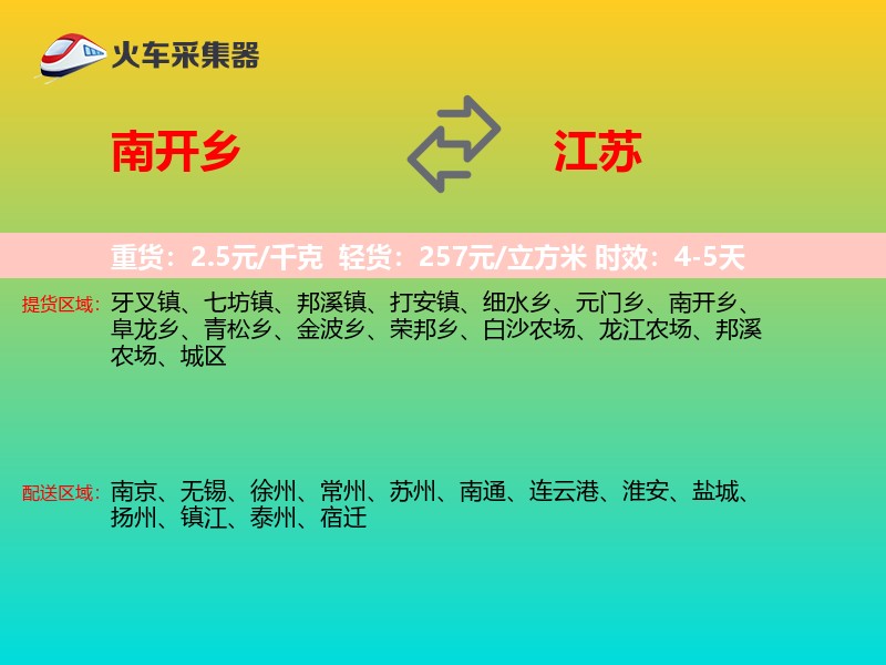南开乡到江苏轿车托运