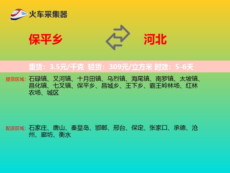 保平乡到河北物流专线