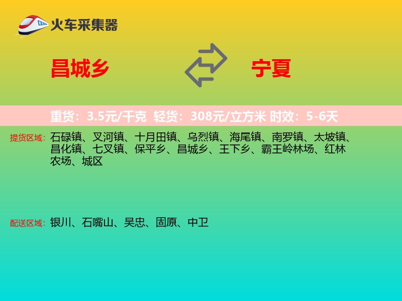昌城乡到宁夏长途搬家