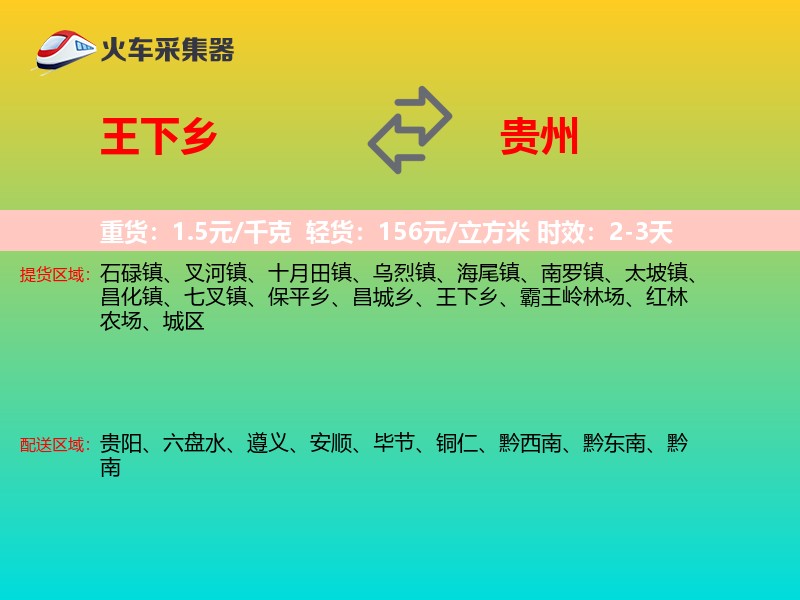 王下乡到贵州轿车托运