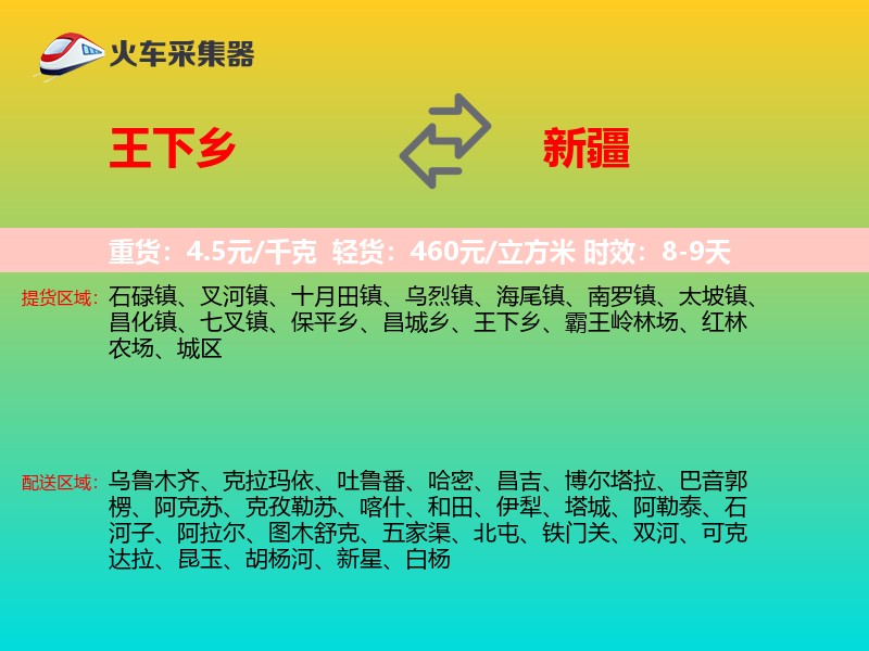 王下乡到新疆物流专线