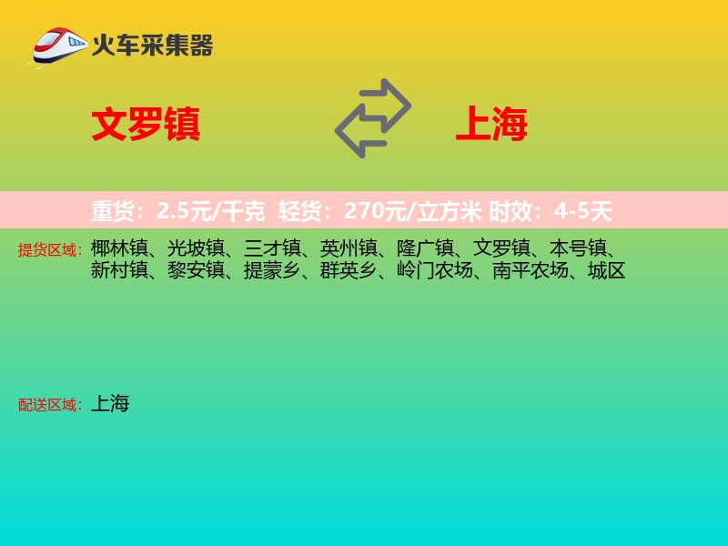文罗镇到上海长途搬家