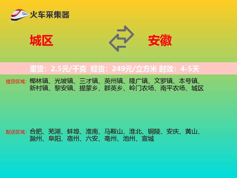 城区到安徽长途搬家
