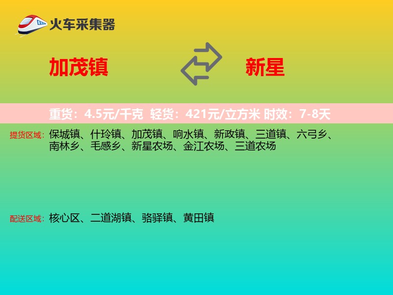加茂镇到新星物流专线