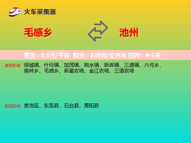 毛感乡到池州物流专线