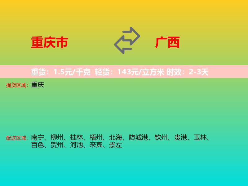 重庆市到广西长途搬家
