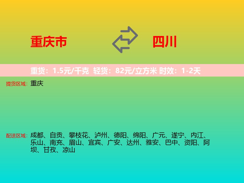 重庆市到四川长途搬家