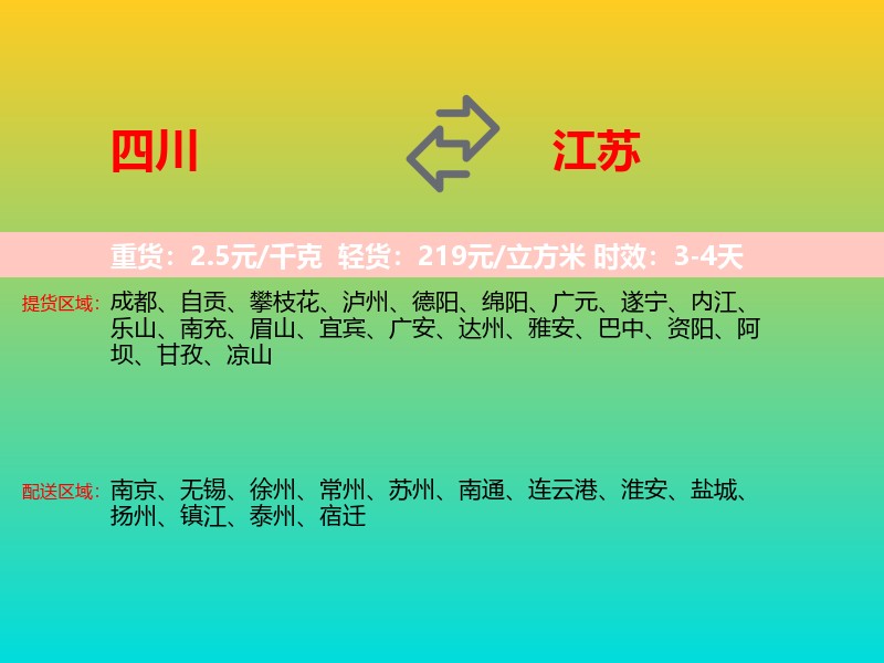 四川到江苏长途搬家