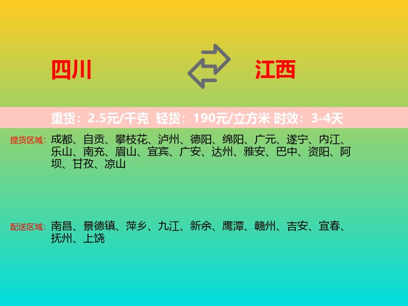 四川到江西长途搬家
