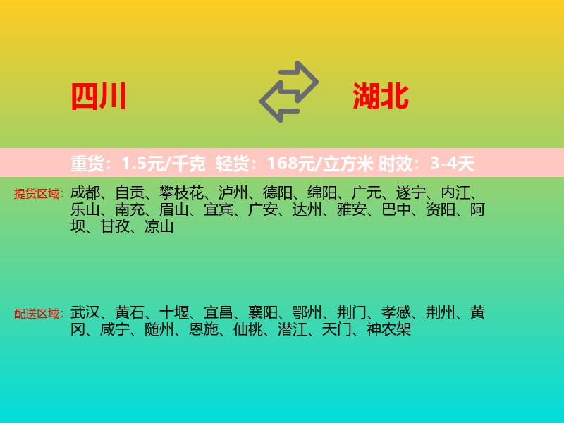 四川到湖北长途搬家