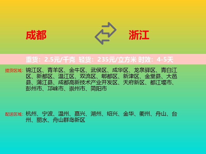 成都到浙江长途搬家