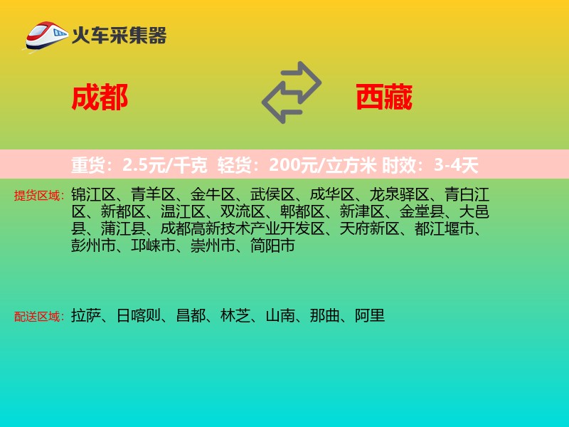 成都到西藏物流专线
