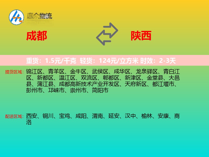 成都到陕西长途搬家