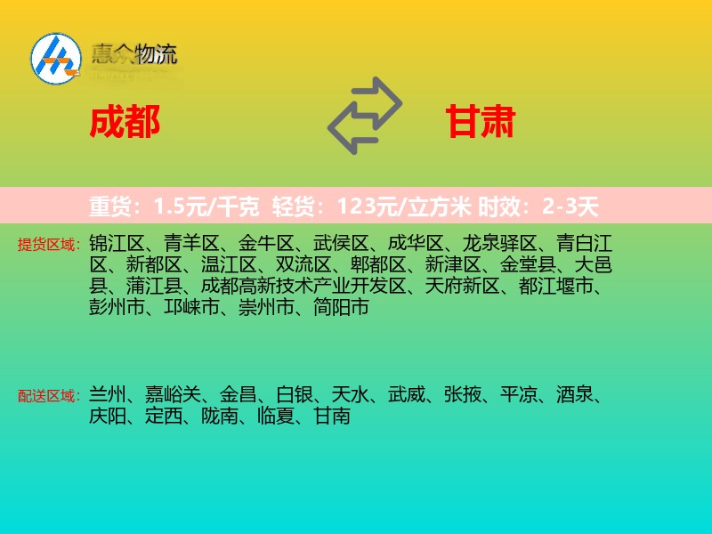 成都到甘肃长途搬家