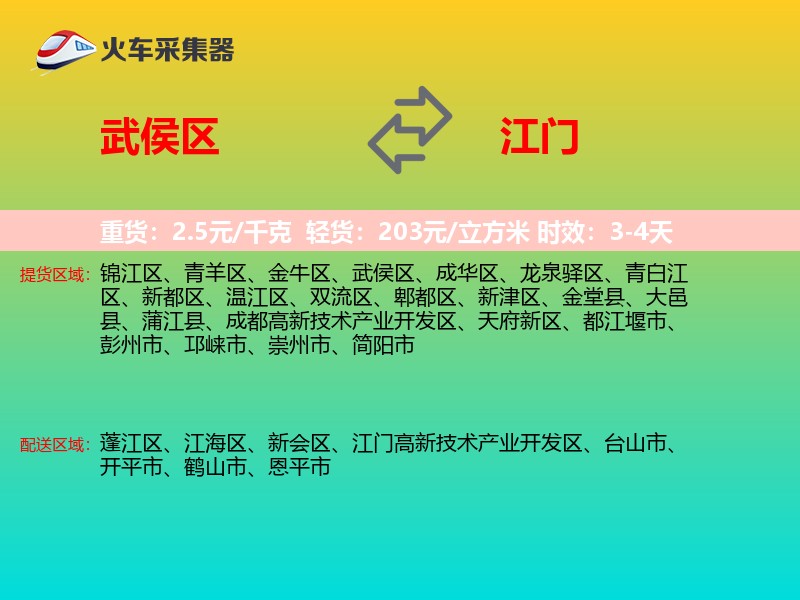 武侯区到江门物流专线