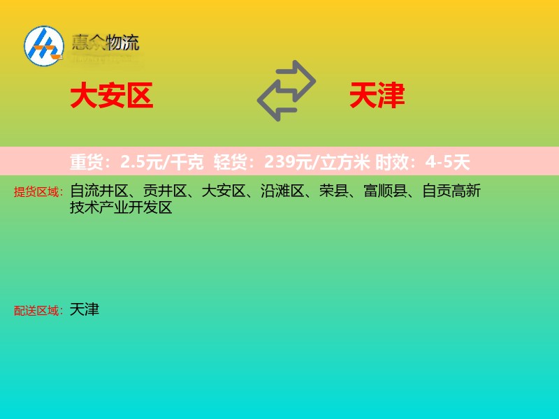大安区到天津物流专线