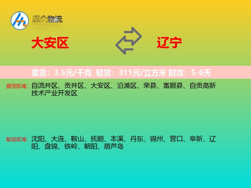 大安区到辽宁长途搬家