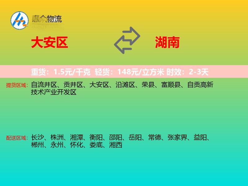 大安区到湖南长途搬家
