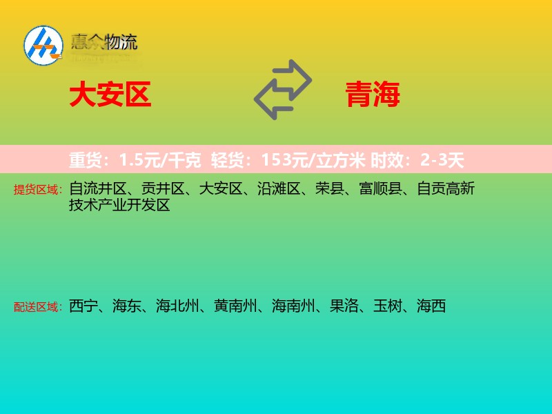 大安区到青海长途搬家