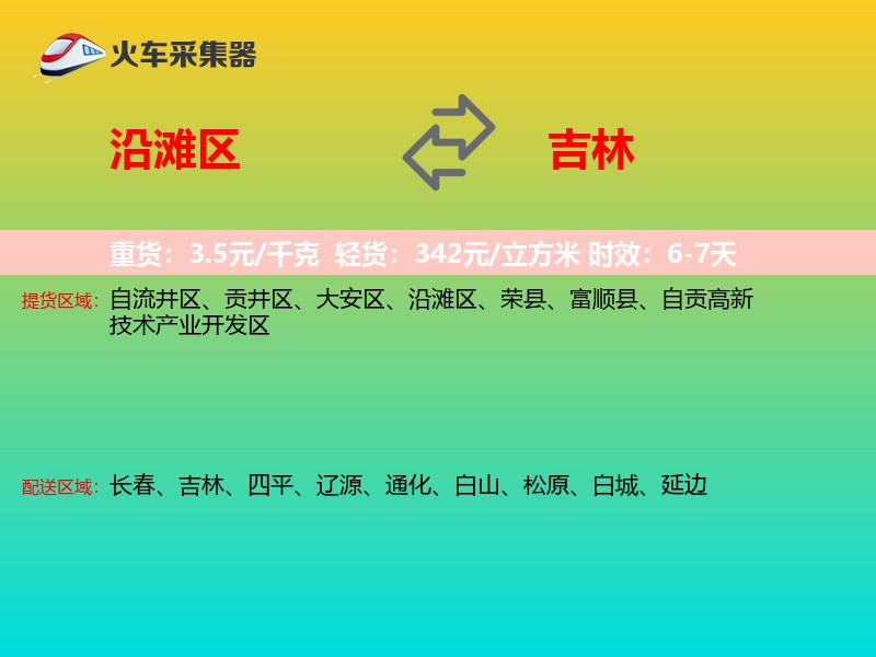 沿滩区到吉林物流专线