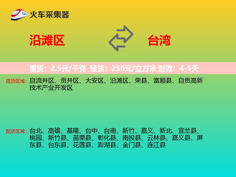 沿滩区到台湾长途搬家