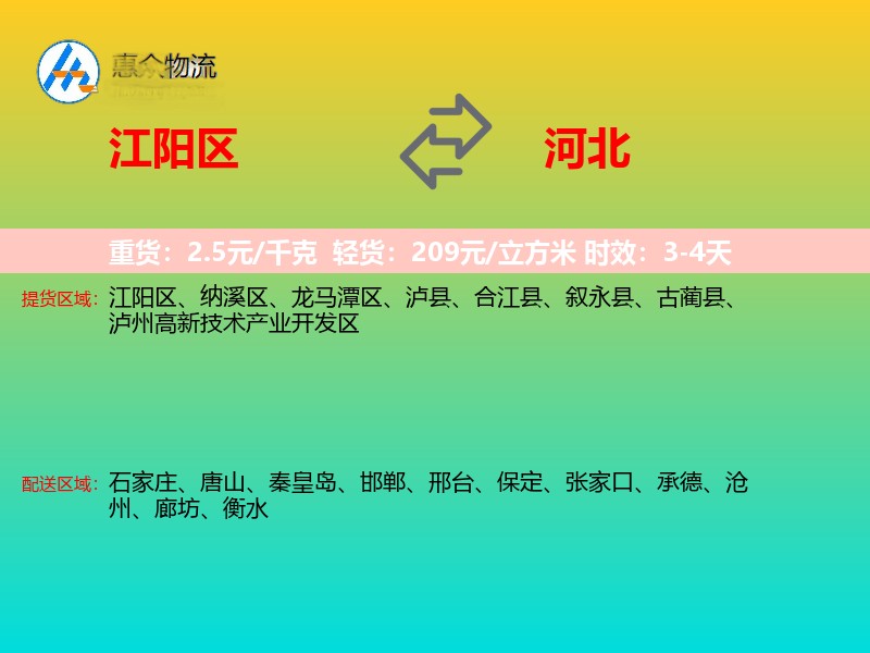 江阳区到河北长途搬家